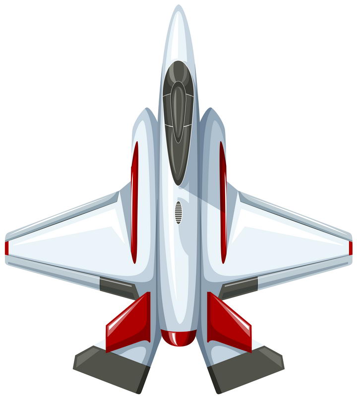 卡通风格的战斗机飞机俯视图图片免抠素材 军事科幻-第1张