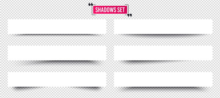 6种不同阴影风格的空白横幅文本框图片免抠素材 边框纹理-第1张