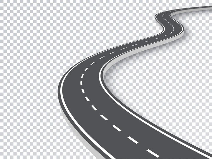 一款蜿蜒的立体公路道路元素图片免抠矢量图