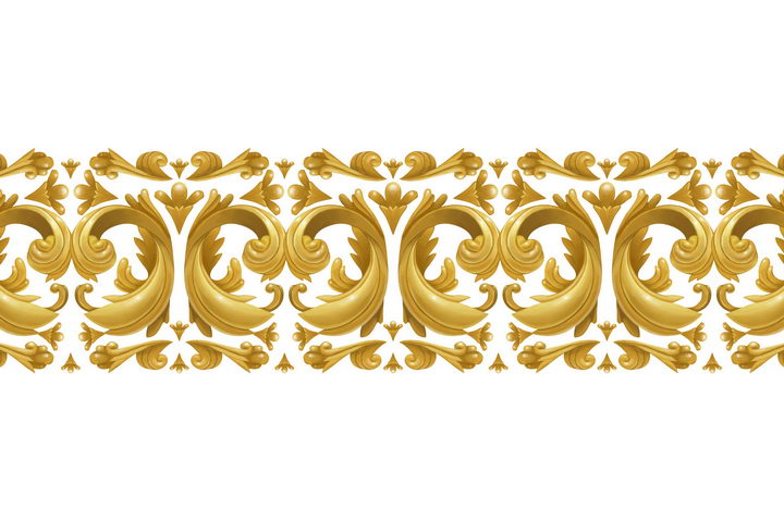 复古风格的立体金色花纹装饰图片免抠矢量素材 设计盒子