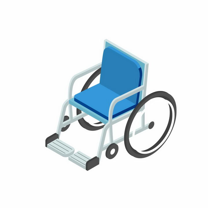 2.5D风格残疾人用的轮椅医疗工具png图片免抠矢量素材 健康医疗-第1张