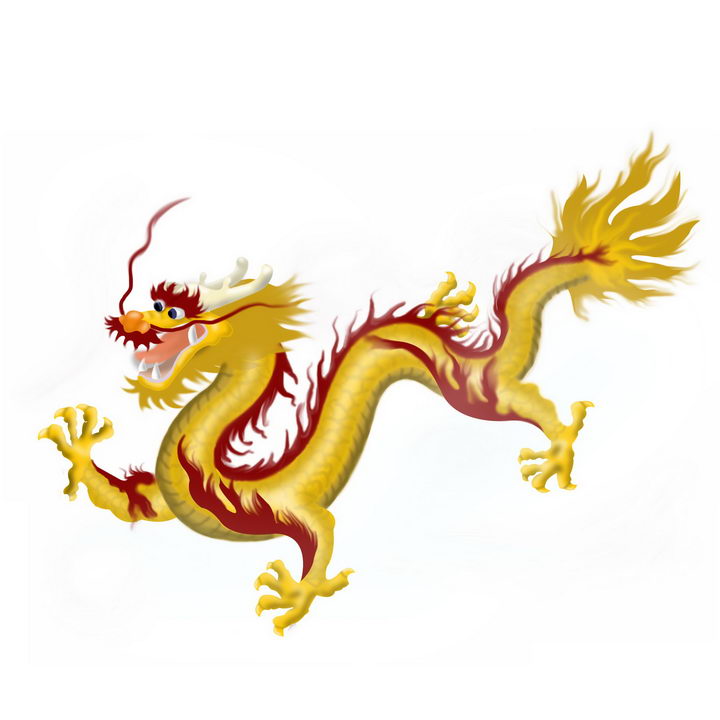 飞翔中的中国传统神兽五爪金龙神龙png图片免抠素材