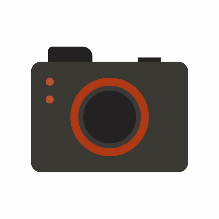 黑色红色双色照相机图标png图片免抠EPS矢量素材 IT科技-第1张