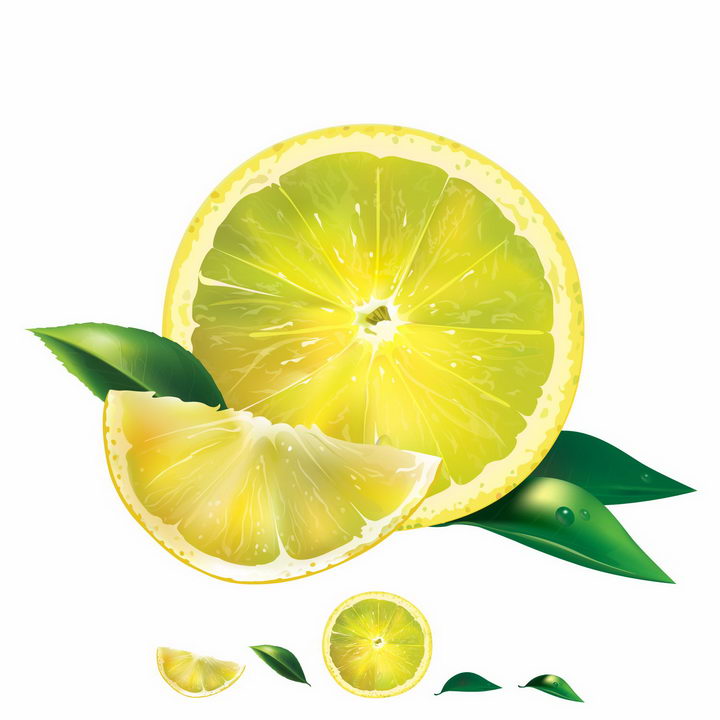 切开的柠檬水果横切面美味水果png图片免抠矢量素材 生活素材-第1张