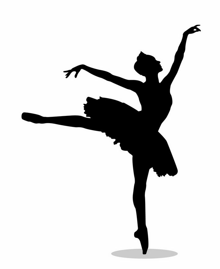 优雅的芭蕾舞者跳舞美女剪影png图片免抠矢量素材 人物素材