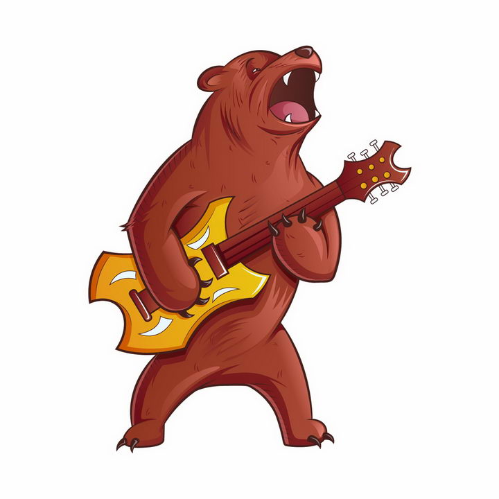 熊弹吉他的表情包图片