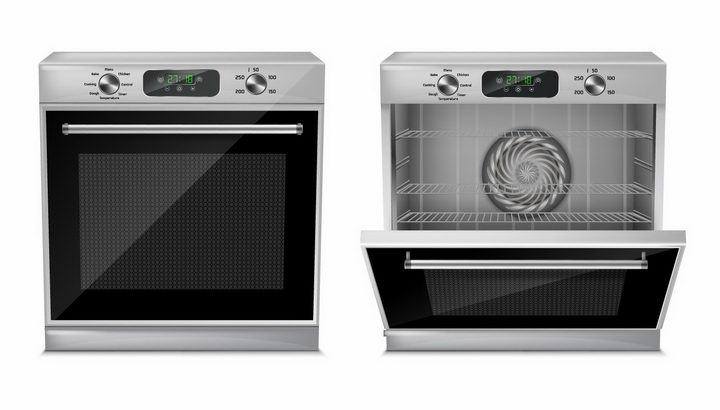 关闭和打开的紧凑型烤箱厨房家用电器png图片免抠矢量素材 生活素材-第1张