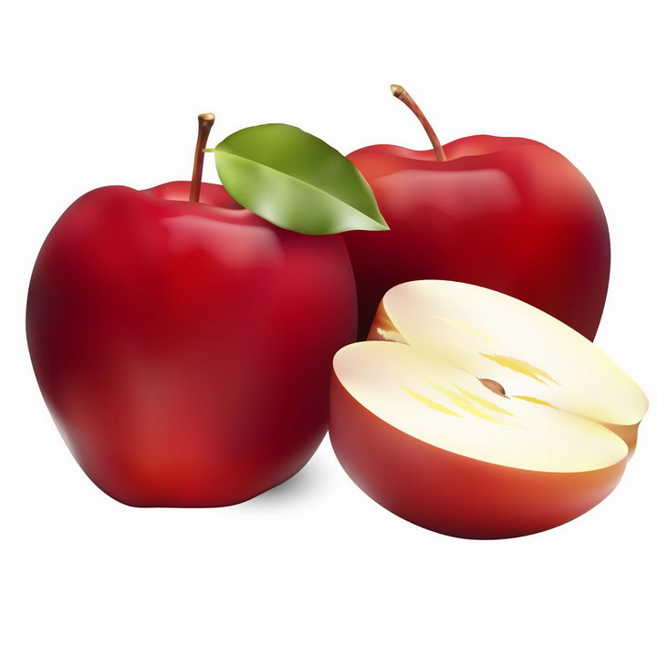 切开的红苹果美味水果横切面png图片免抠ai矢量素材 生活素材-第1张