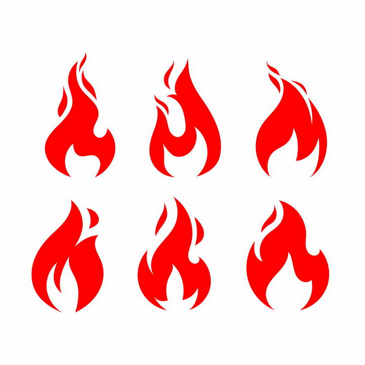 6款红色火焰火苗标志符号图片png免抠素材 效果元素-第1张