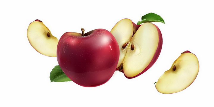 切开的红苹果美味水果横切面png图片免抠矢量素材