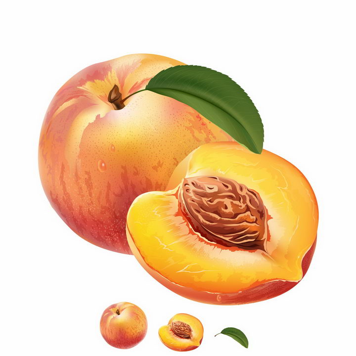 切开的水蜜桃美味水果横切面png图片免抠矢量素材 生活素材-第1张