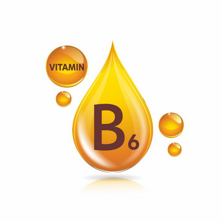 黄色油滴吡哆素维生素B6营养元素维他命保健品png图片免抠EPS矢量素材 健康医疗-第1张