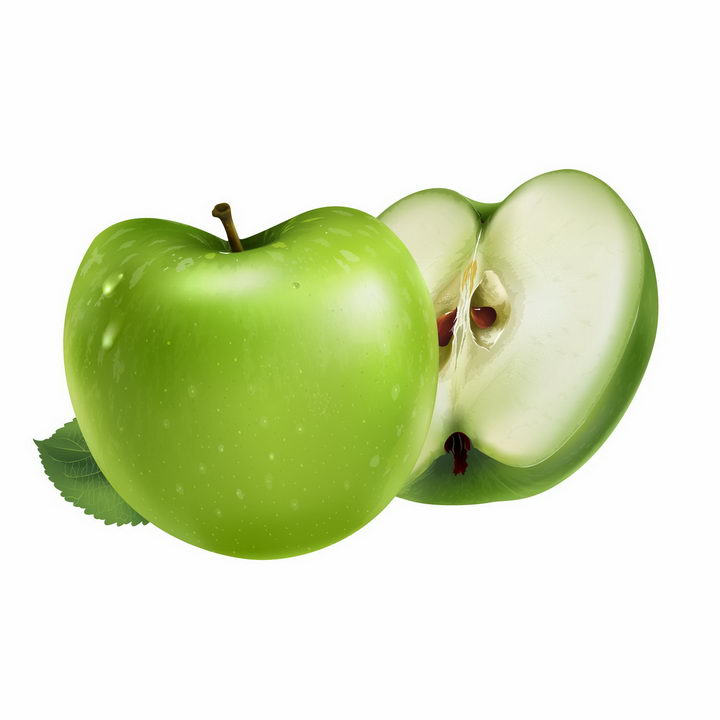 切开的青苹果美味水果横切面png图片免抠矢量素材 生活素材-第1张