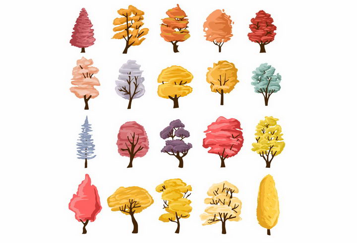 20款秋天叶子变黄的大树png图片免抠矢量素材 生物自然-第1张