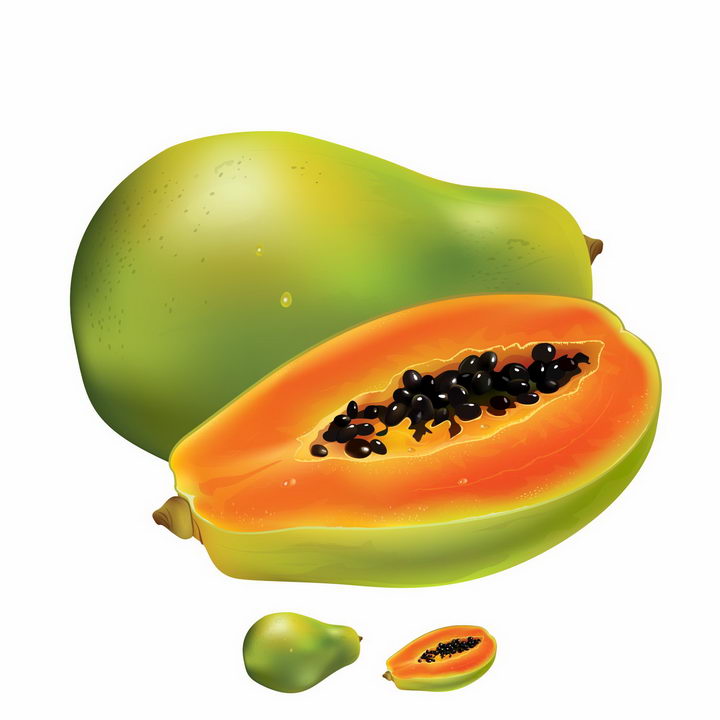 切开的木瓜美味水果横切面png图片免抠矢量素材 生活素材-第1张
