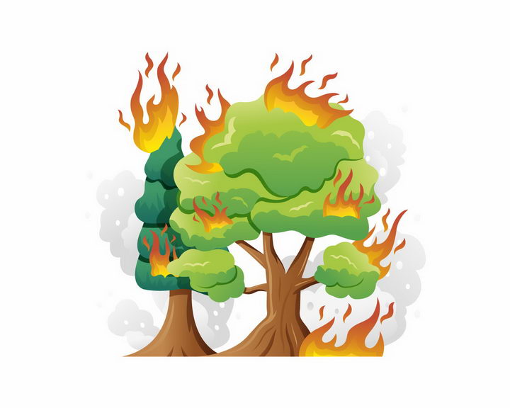 火烧树简笔画图片