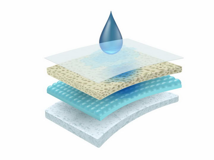 显微镜下床垫海绵纤维四层吸水效果png图片免抠矢量素材 生活素材-第1张