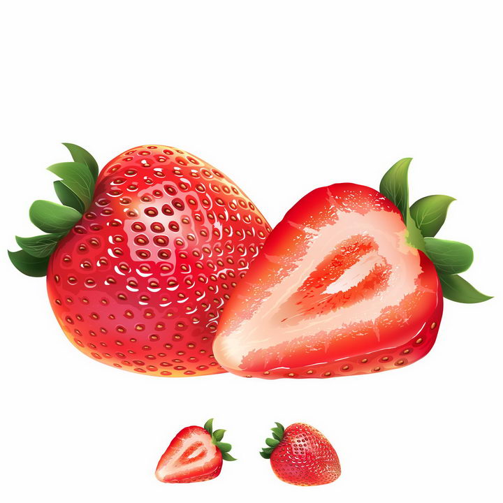 切开的草莓美味水果横切面png图片免抠矢量素材