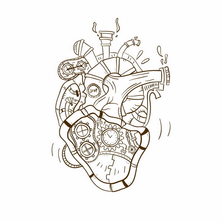 机械心脏 素描图片