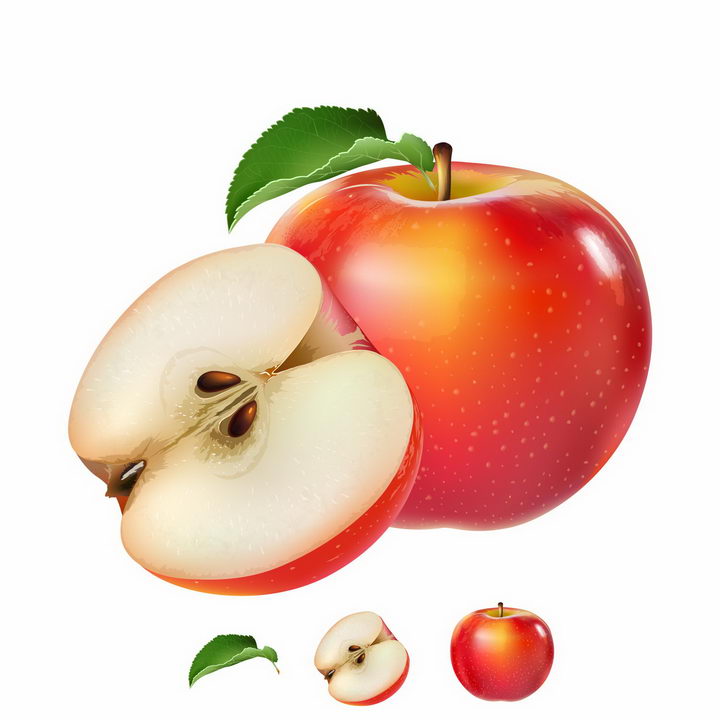 切开的红苹果美味水果横切面png图片免抠矢量素材 生活素材-第1张