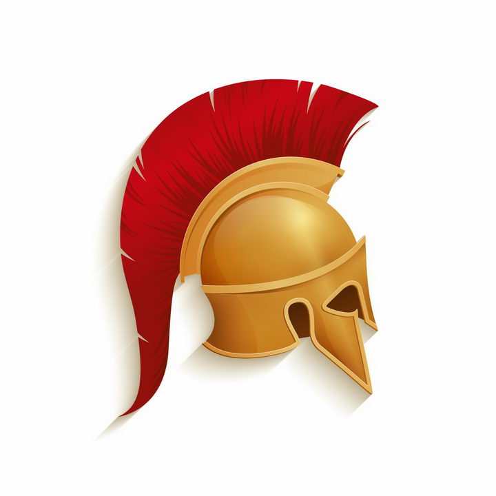 逼真的金色的古罗马战士头盔帽子侧视图png图片免抠矢量素材