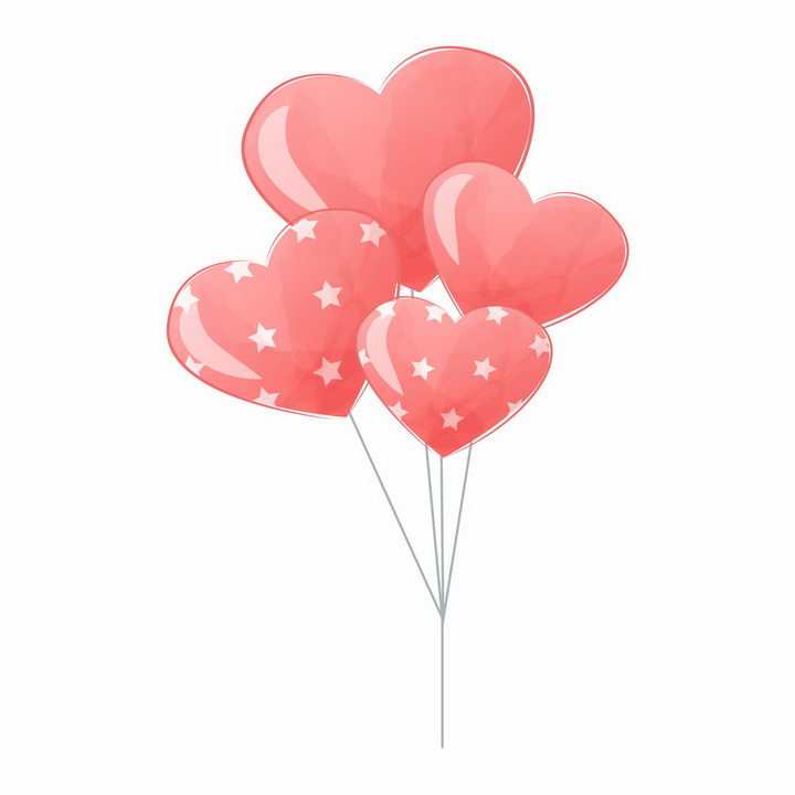 红心红色心形气球情人节装饰png图片免抠EPS矢量素材
