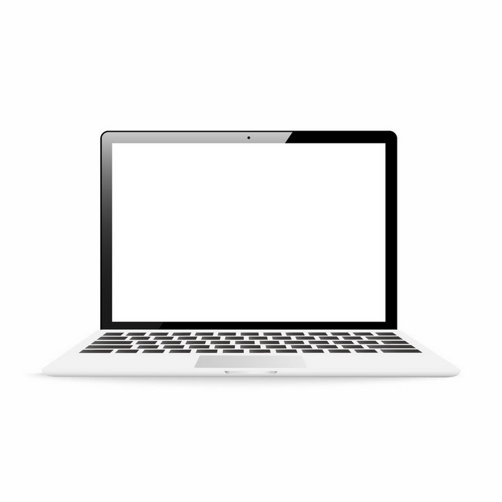 白色笔记本电脑超极本样机png图片免抠矢量素材 IT科技-第1张