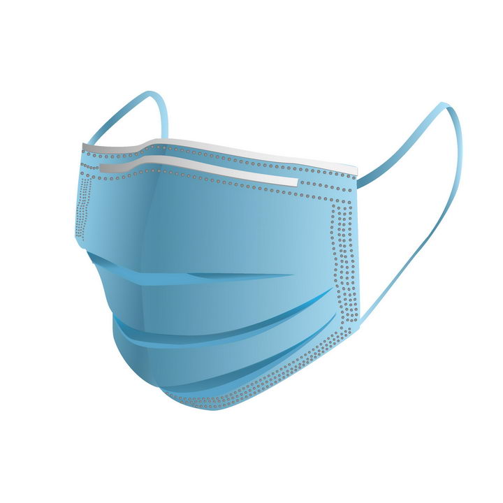蓝色一次性医用外科口罩png图片免抠素材 健康医疗-第1张