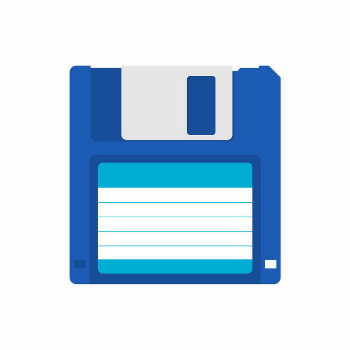 蓝色的软盘复古电脑设备png图片免抠矢量素材 IT科技-第1张