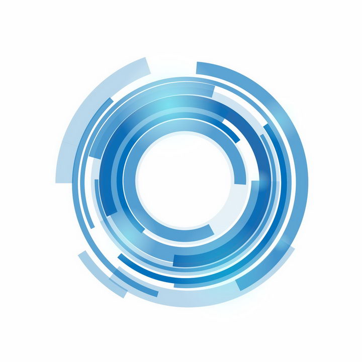经典蓝色科幻科技风格圆环装饰png图片免抠ai矢量素材 装饰素材