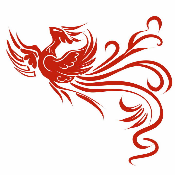 红色凤凰中国风传统图案png图片免抠素材 装饰素材-第1张