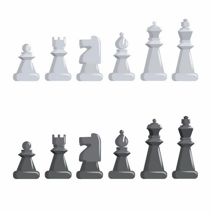 两种灰色的国际象棋棋子png图片免抠矢量素材 休闲娱乐-第1张
