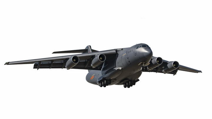 放下起落架准备降落的运20军用大型运输机透明png高清免抠图片 军事科幻-第1张