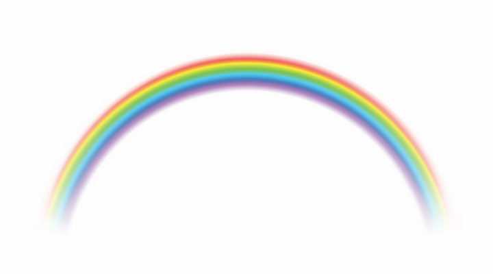 半圆形的七彩虹装饰png图片免抠矢量素材