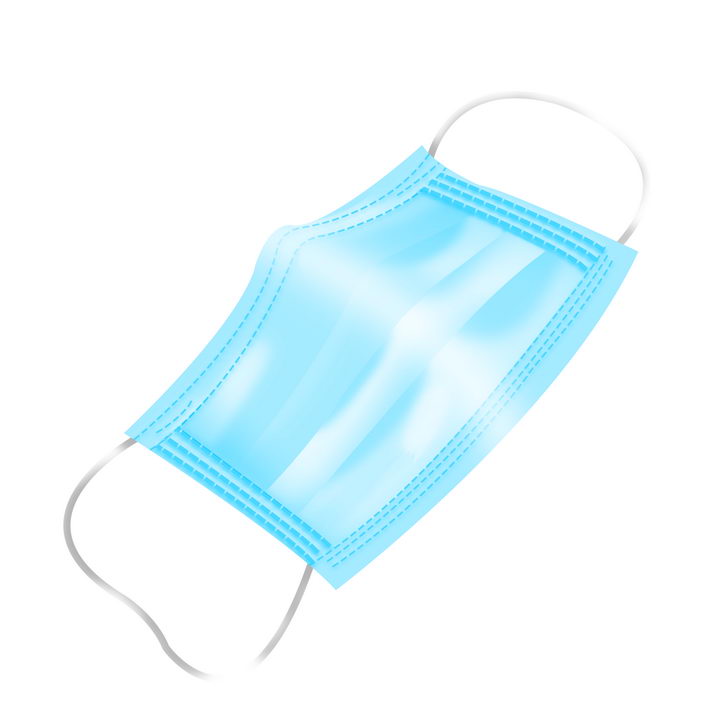 蓝色的一次性医用外科口罩png图片免抠素材 健康医疗-第1张