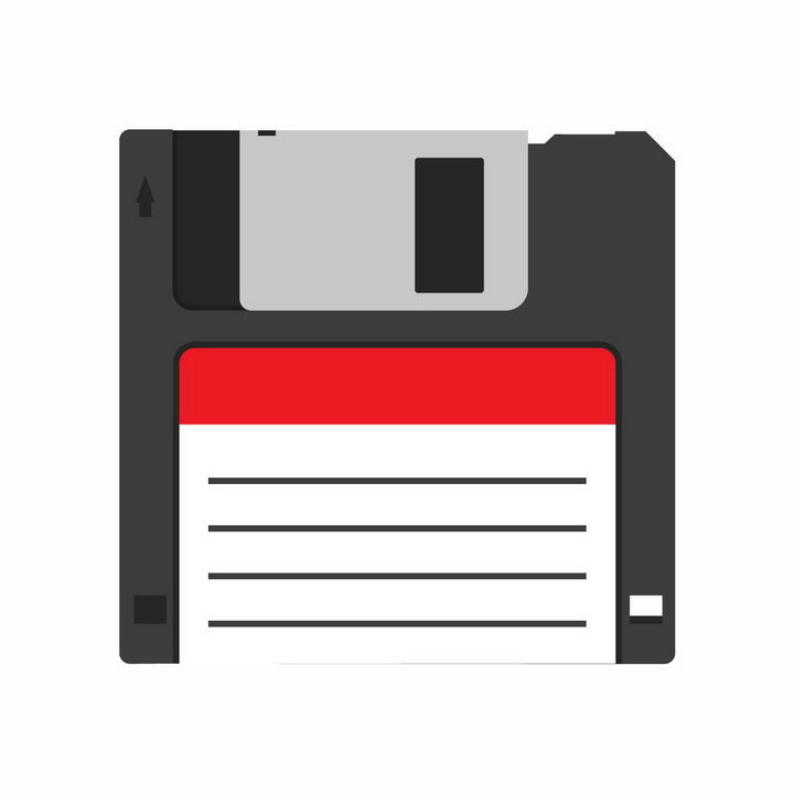 红色的软盘复古电脑存储配件png图片免抠矢量素材 IT科技-第1张
