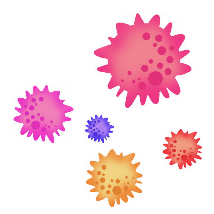 各种卡通新型冠状病毒细菌png图片免抠素材 健康医疗-第1张