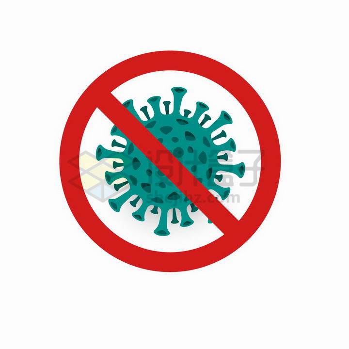 新型冠状病毒禁止标志图标png图片免抠矢量素材 设计盒子