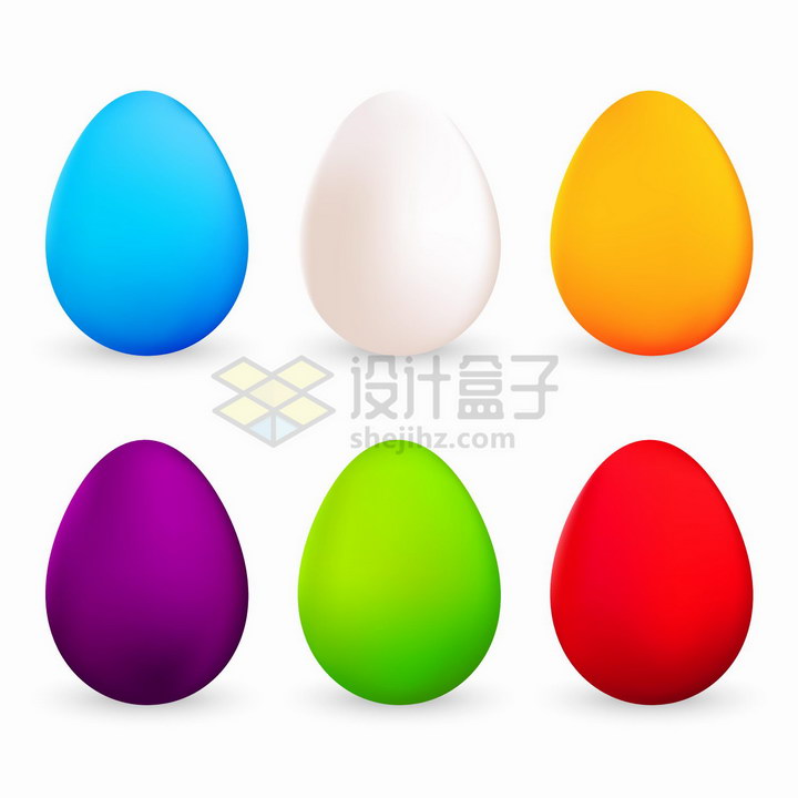 6款渐变色风格彩蛋鸡蛋png图片免抠矢量素材 线条形状-第1张