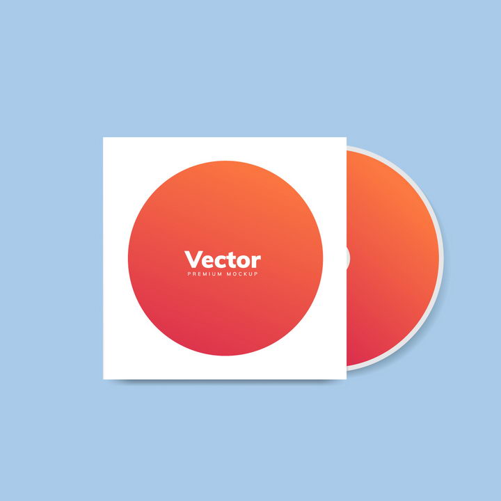 橙色CD封面的光盘光碟png图片免抠矢量素材 IT科技-第1张