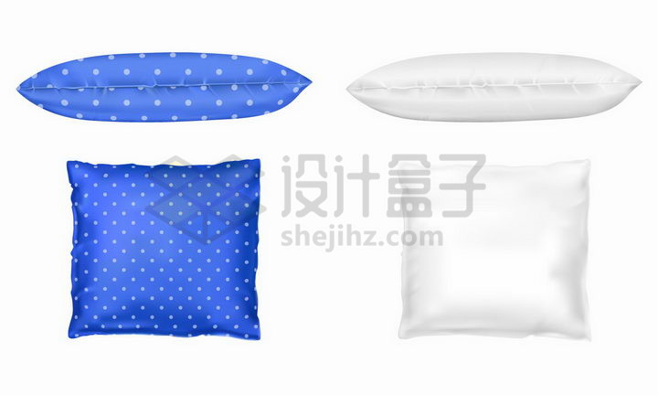 蓝色和白色的抱枕靠垫枕头png图片免抠矢量素材 生活素材-第1张