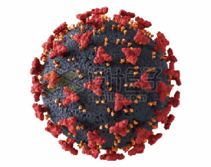 像素风格的高清新型冠状病毒png图片免抠矢量素材