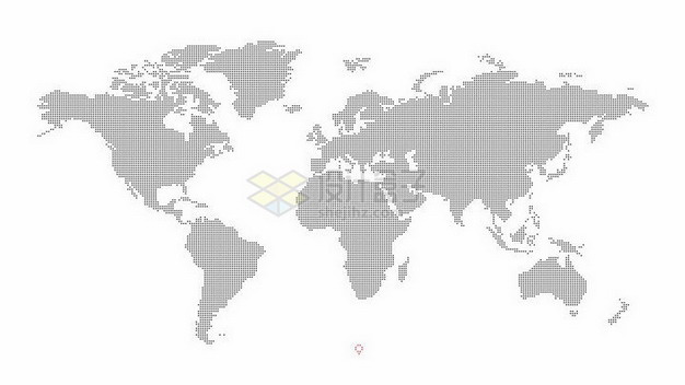 黑色小圆点组成的世界地图图案png图片免抠矢量素材 科学地理-第1张