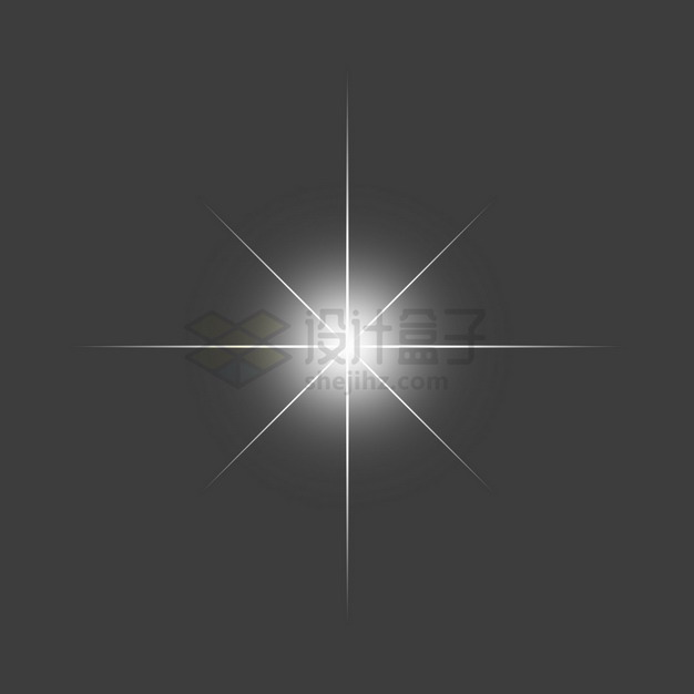 白色的星光星芒光芒效果png图片素材 设计盒子