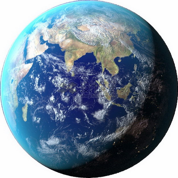 高清谷歌地球可以看到亚洲大陆和印度洋png图片免抠素材 科学地理-第1张