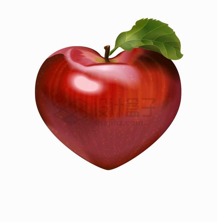 创意心形红苹果美味水果png图片免抠矢量素材
