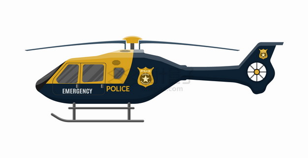 一款警用直升机侧视图png图片素材 交通运输-第1张