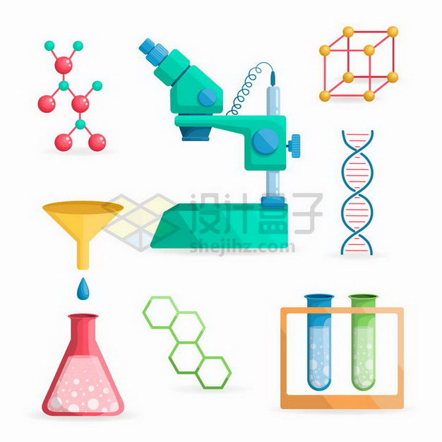 分子结构图电子显微镜DNA结构等生物化学实验仪器png图片免抠矢量素材 科学地理-第1张