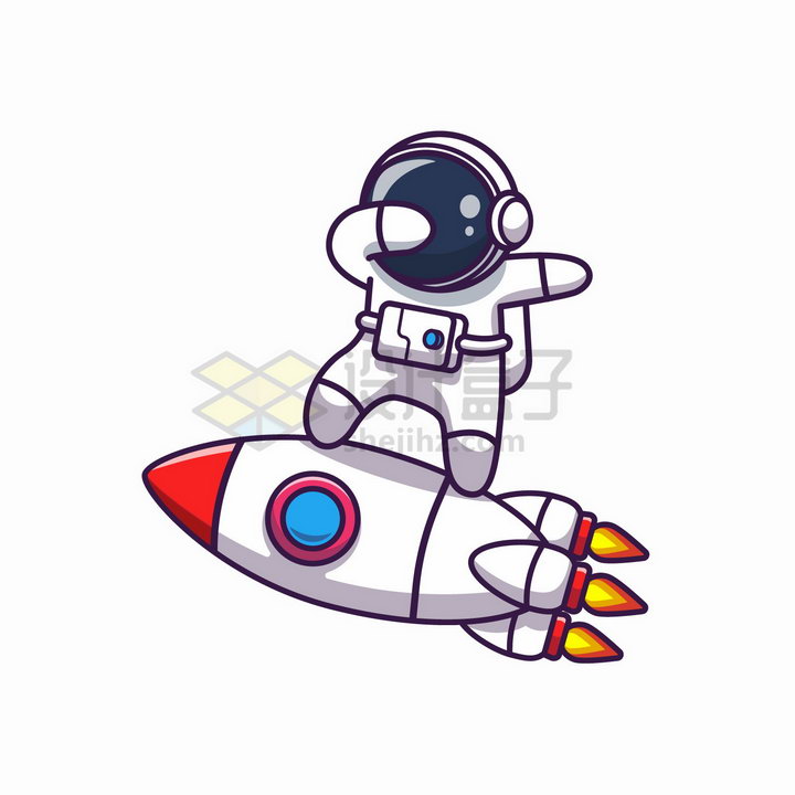 宇航员Q版简笔画火箭图片