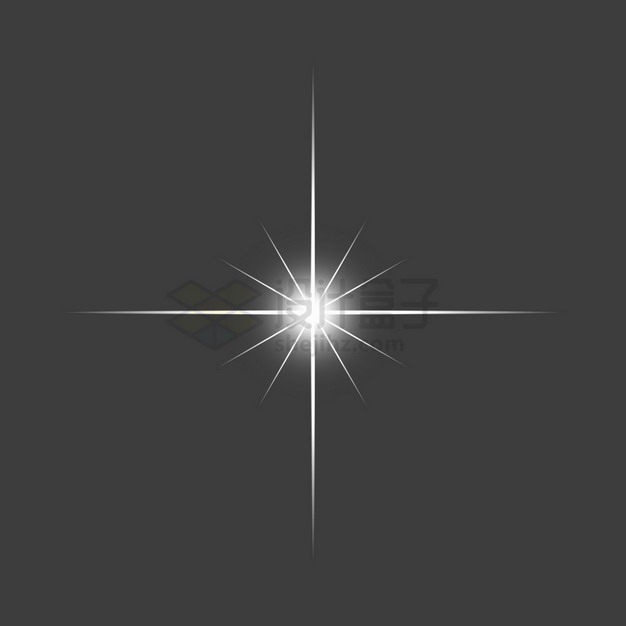 白色的星光星芒光芒效果png图片素材73467 效果元素-第1张